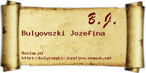 Bulyovszki Jozefina névjegykártya